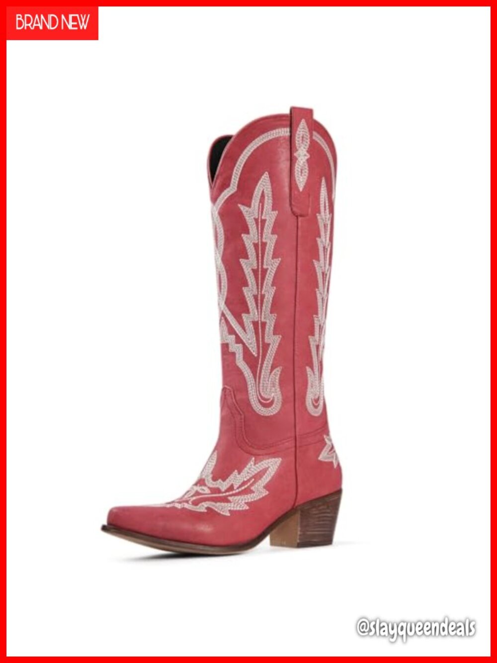 Women's Cowgirl Boots Knee High Embroidered Pull-On Western Wedge